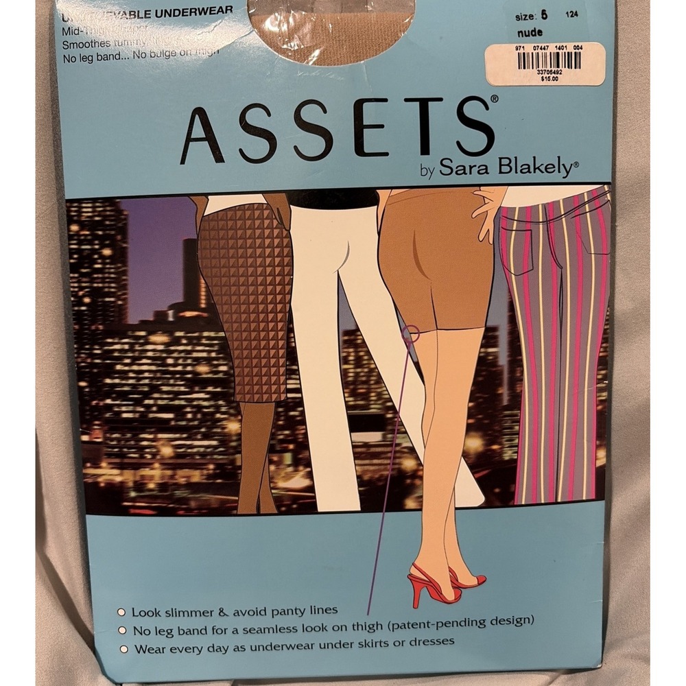 Assets Unbelievable Underwear Mid Thigh Shaper Nude Size 5 By Sara Blakely USA